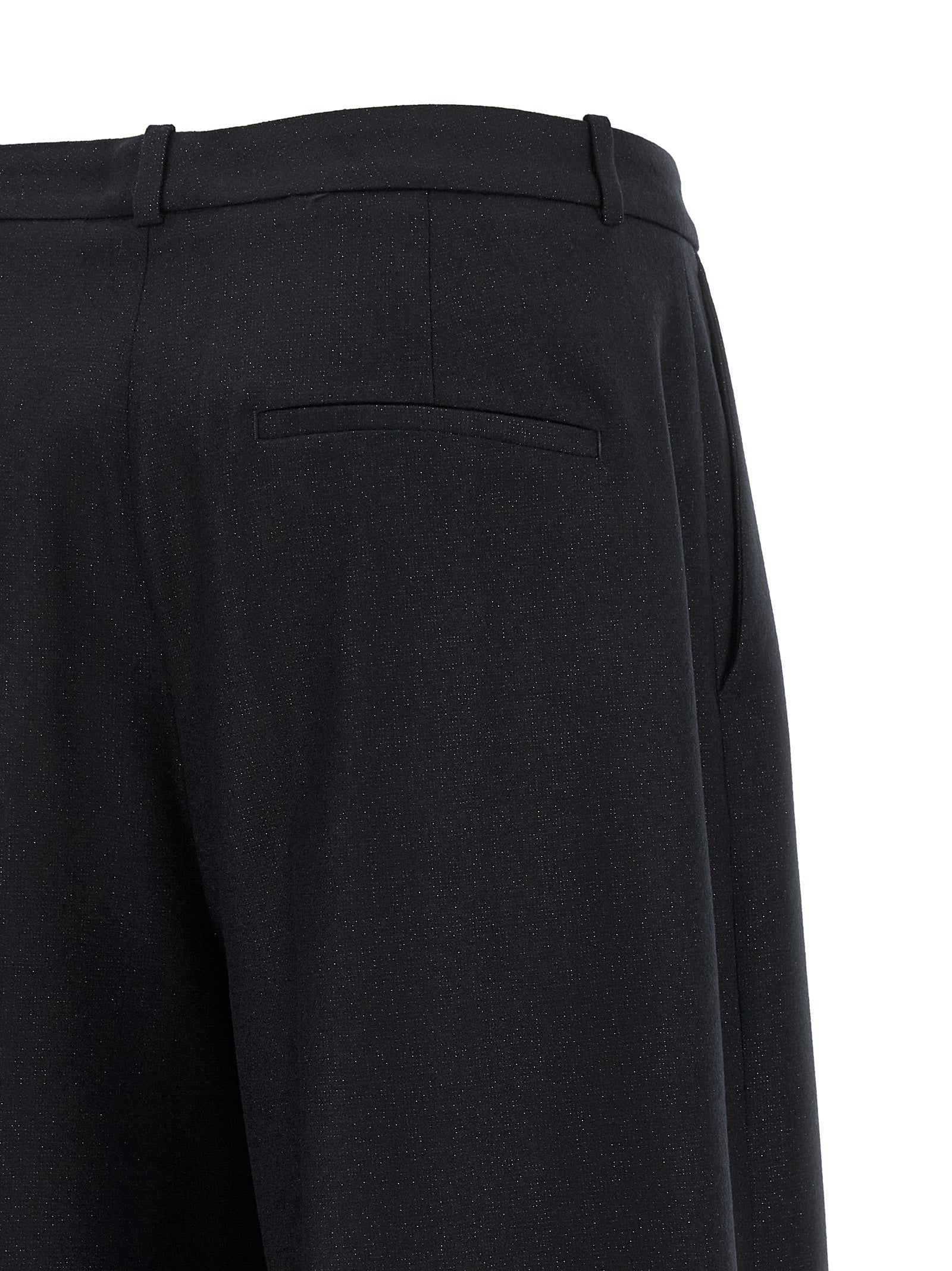 Blue Virgin Wool Casual Pants