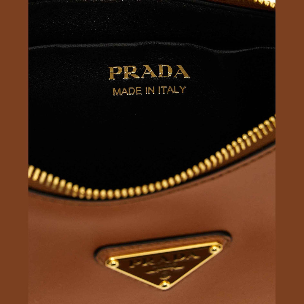 Brown Calfskin Shoulder Bag