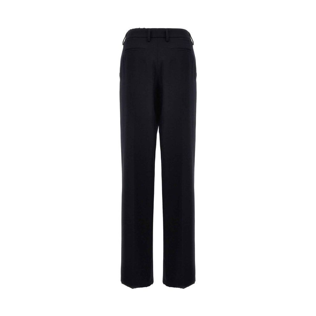 Blue Wool Casual Pants