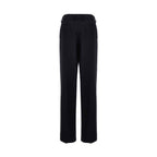 Blue Wool Casual Pants
