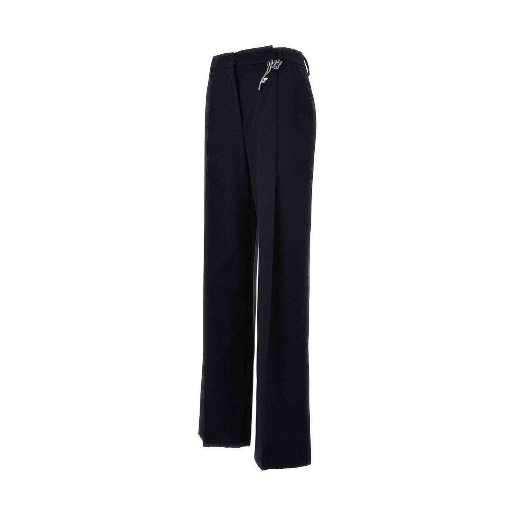 Blue Wool Casual Pants