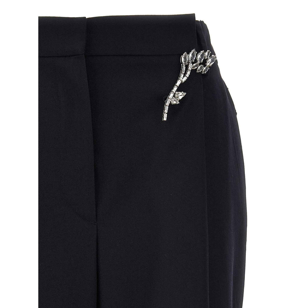 Blue Wool Casual Pants