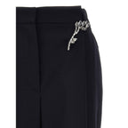 Blue Wool Casual Pants