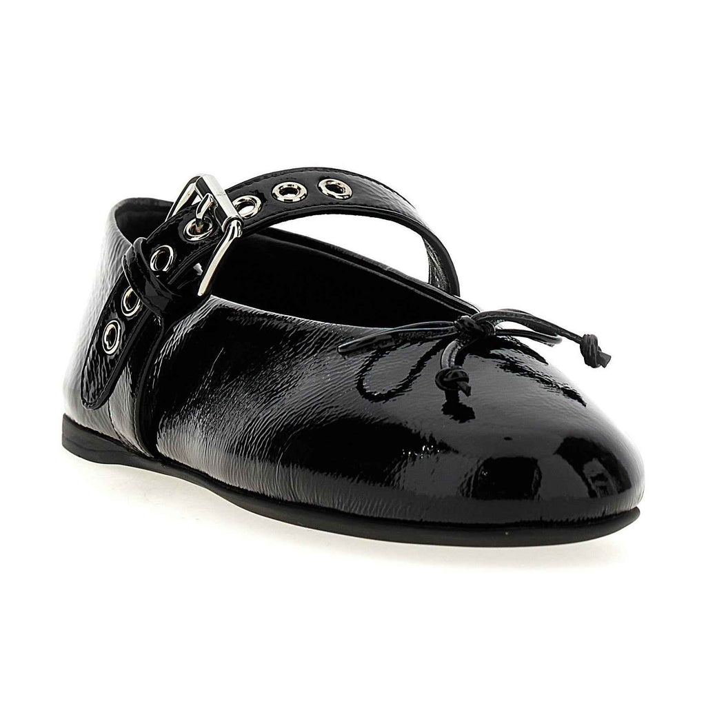 Black Calfskin Ballet Flats