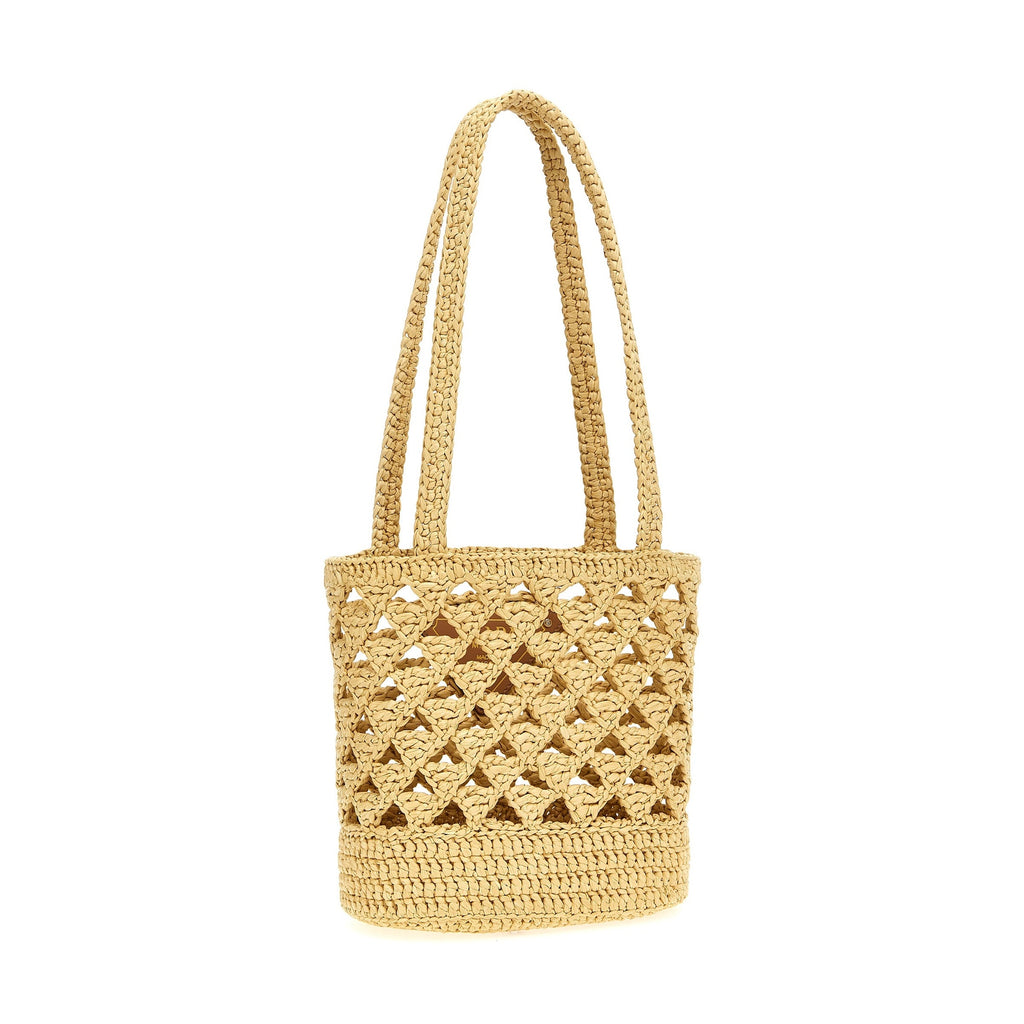 Beige Viscose Handbag