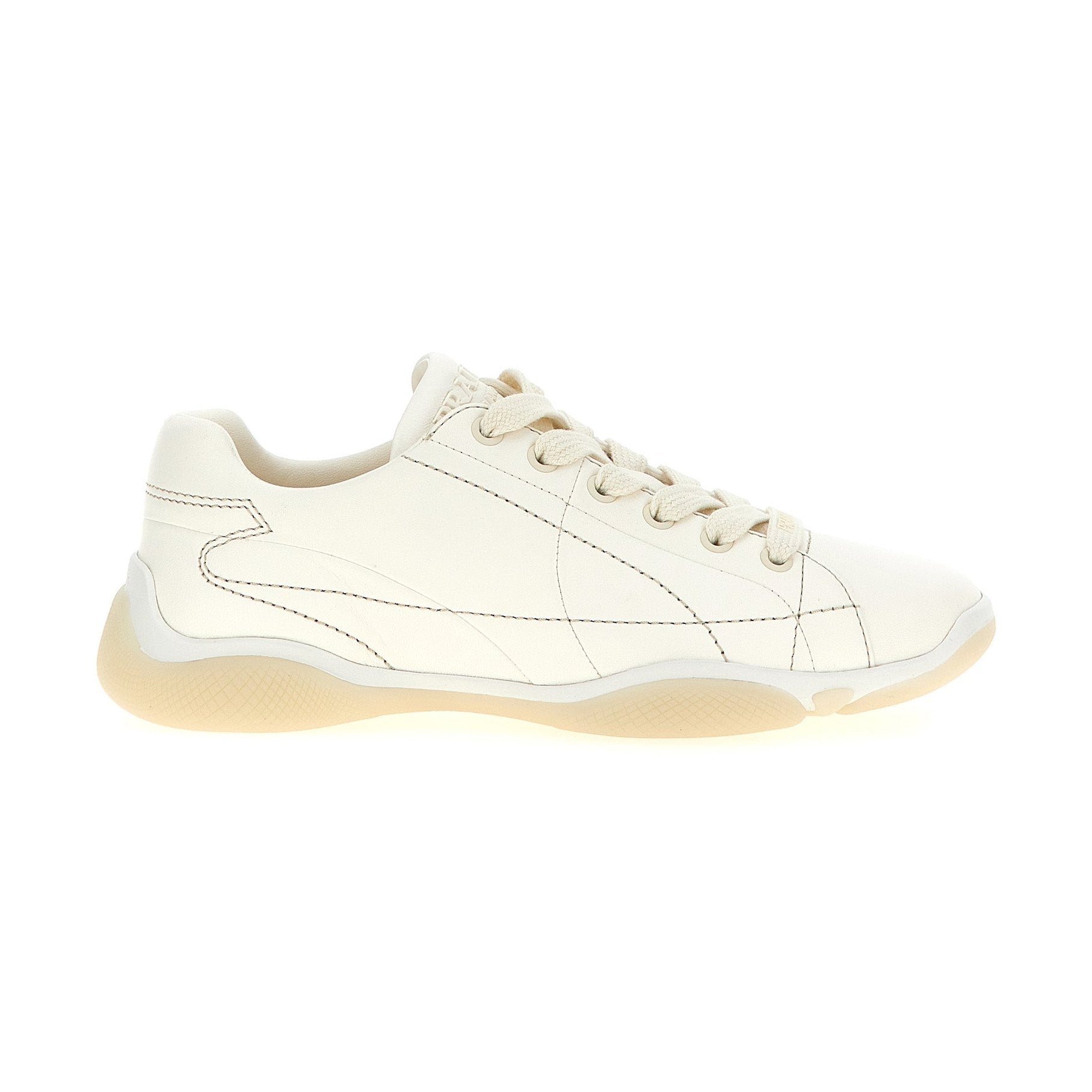 White Lamb Leather Low Top Sneakers