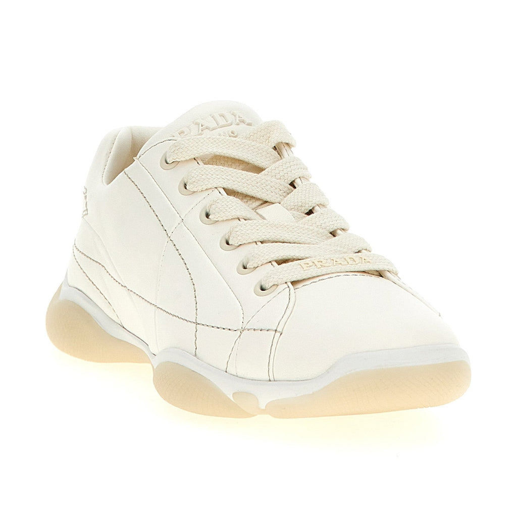 White Lamb Leather Low Top Sneakers