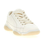 White Lamb Leather Low Top Sneakers