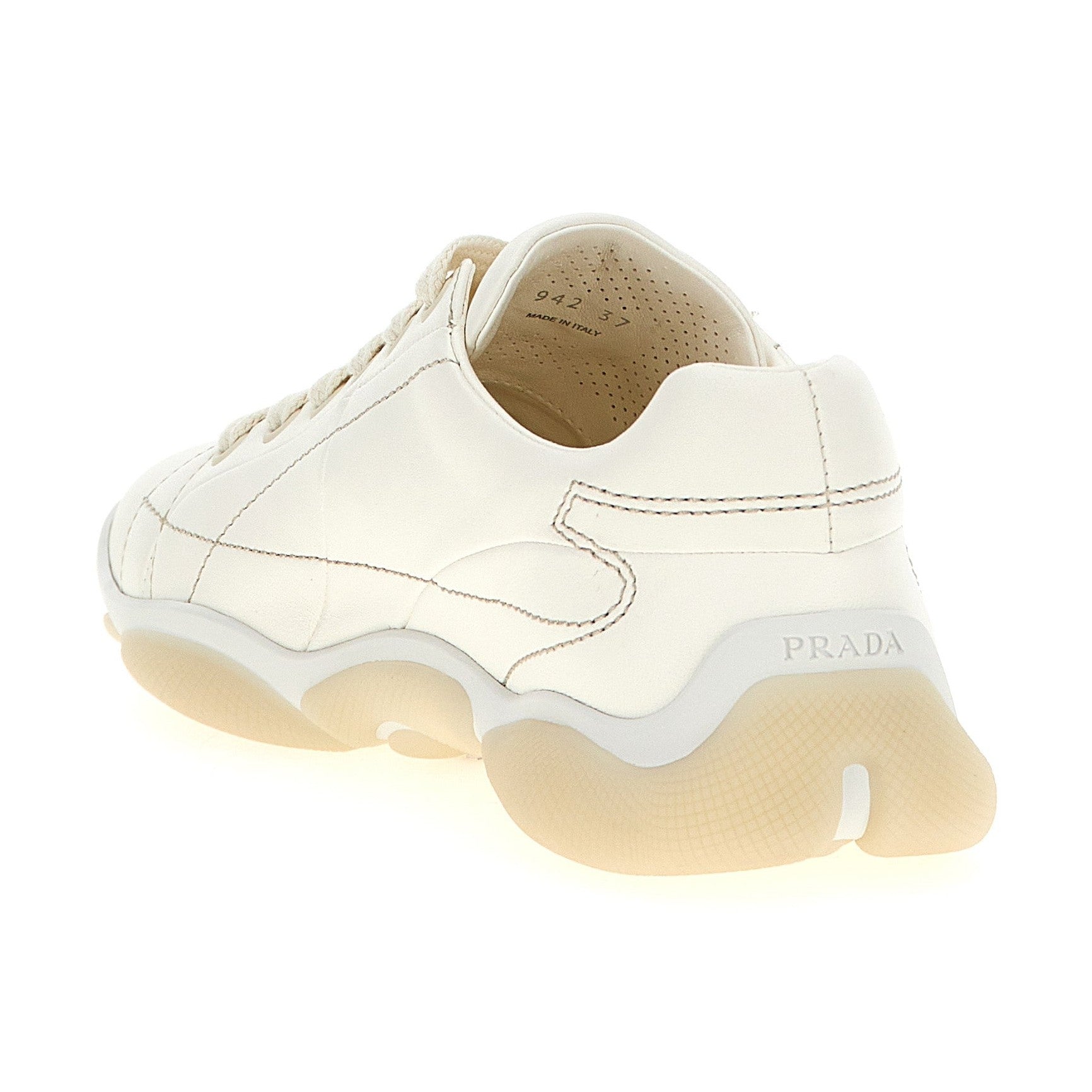 White Lamb Leather Low Top Sneakers