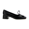 Black Calfskin Mid Heel Pumps