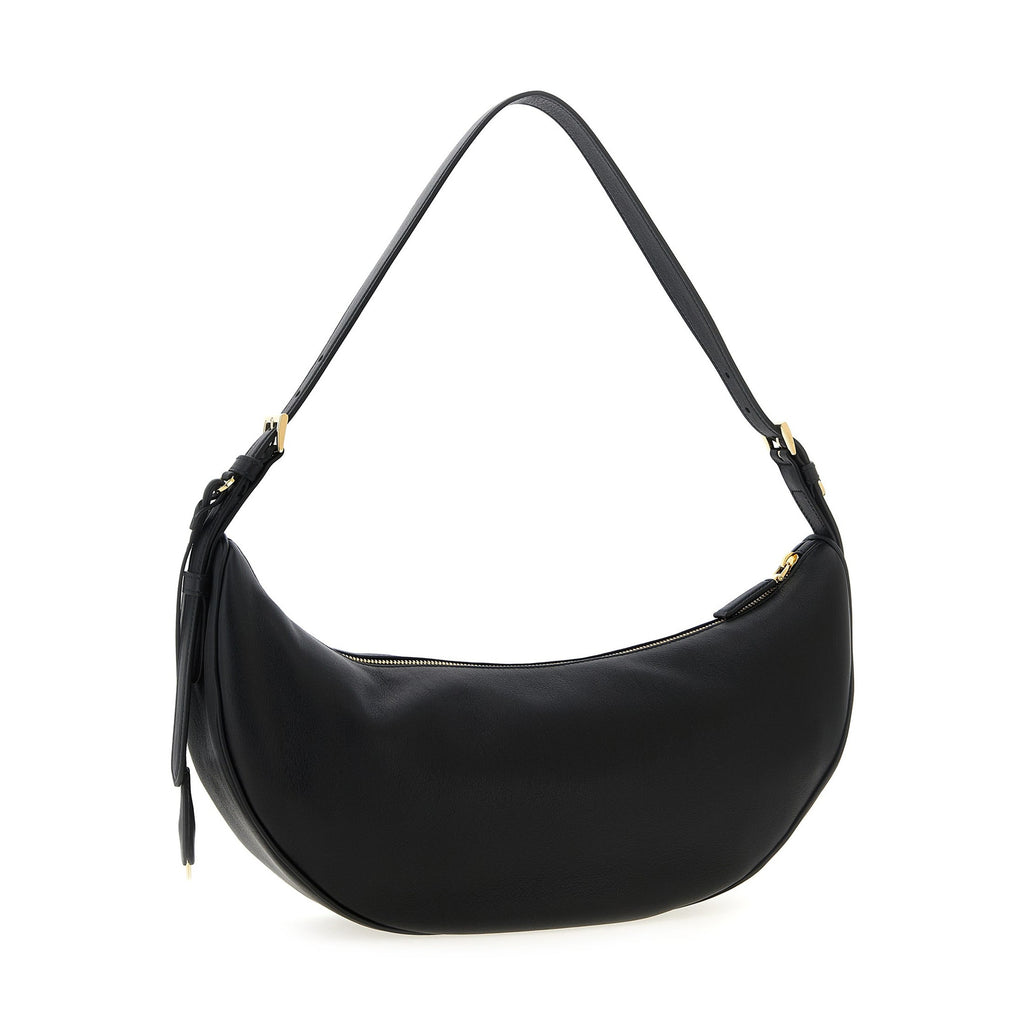 Black Calfskin Shoulder Bag