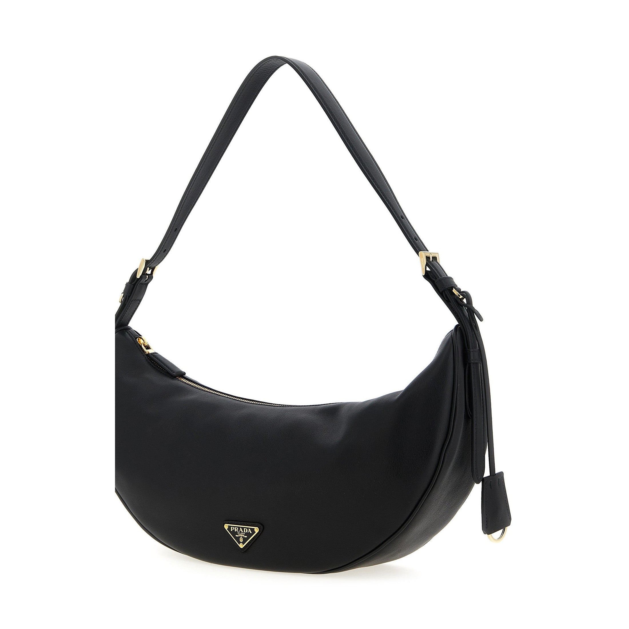 Black Calfskin Shoulder Bag