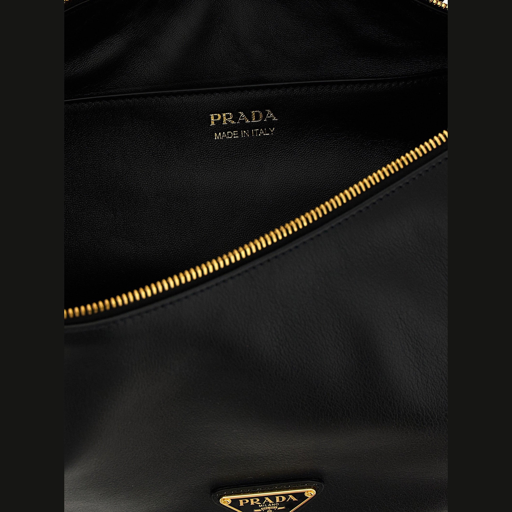 Black Calfskin Shoulder Bag