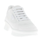 White Polyester Athletic Sneakers