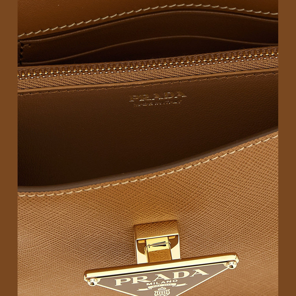 Beige Calfskin Crossbody Bag