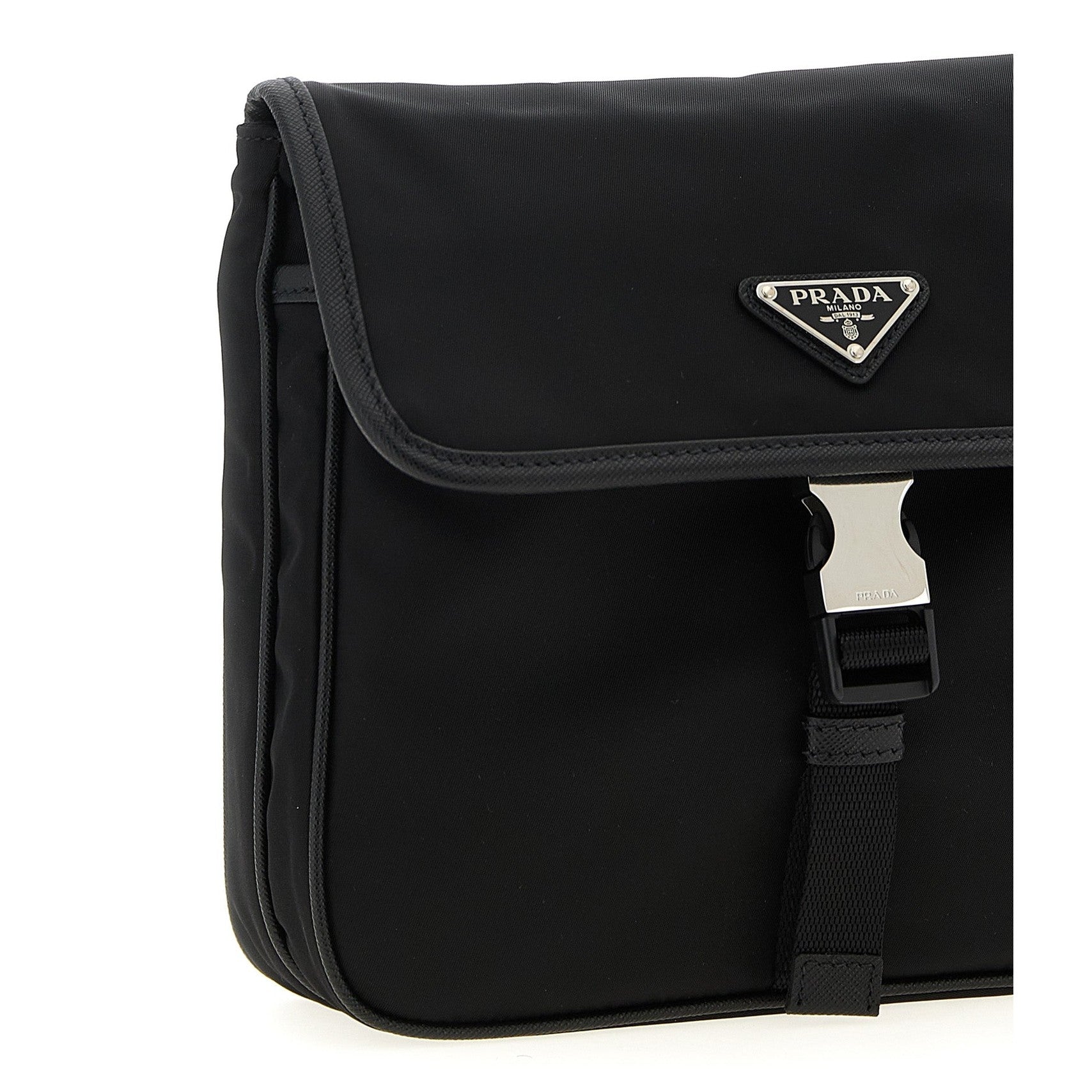 Black Recycled Polyamide Crossbody Bag