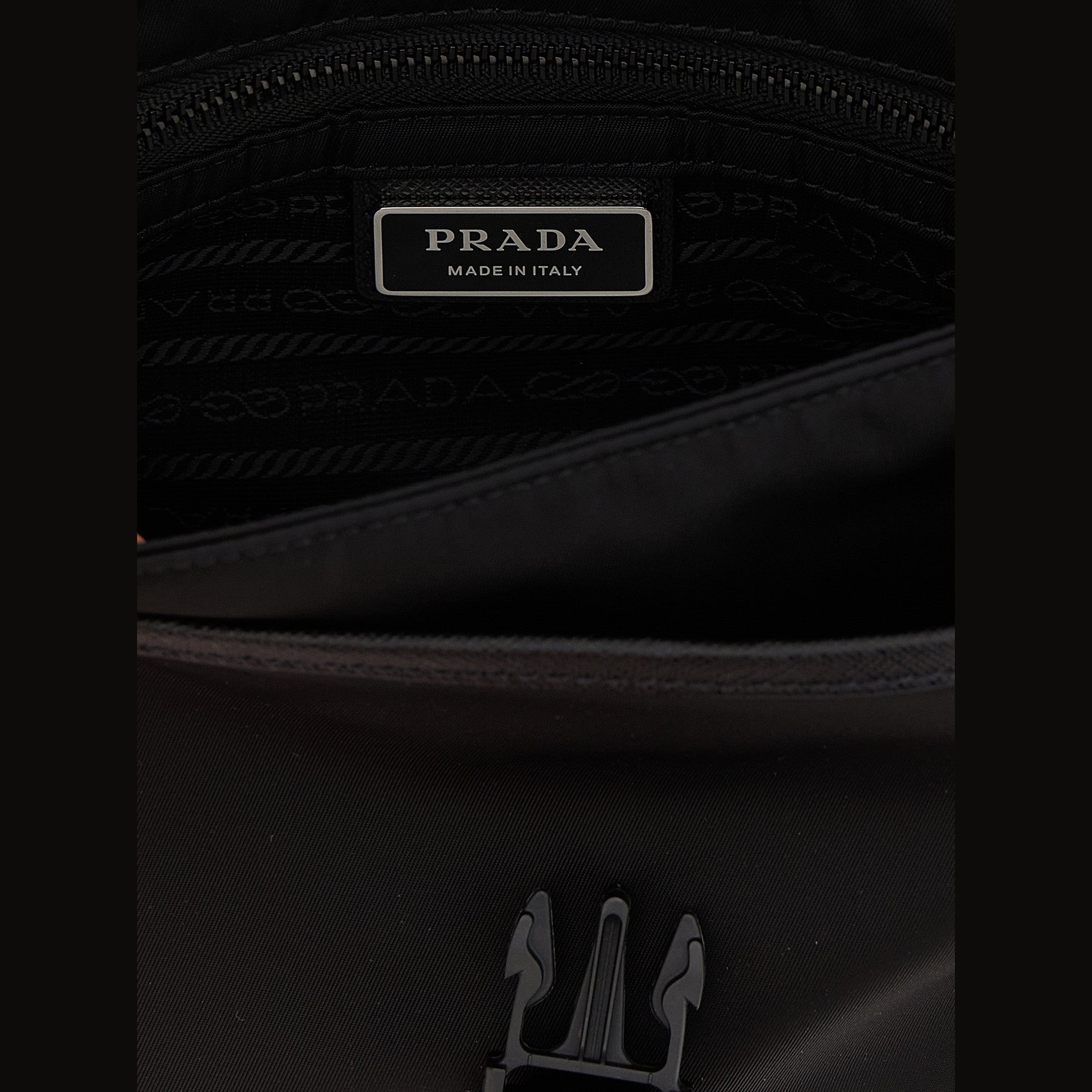 Black Recycled Polyamide Crossbody Bag