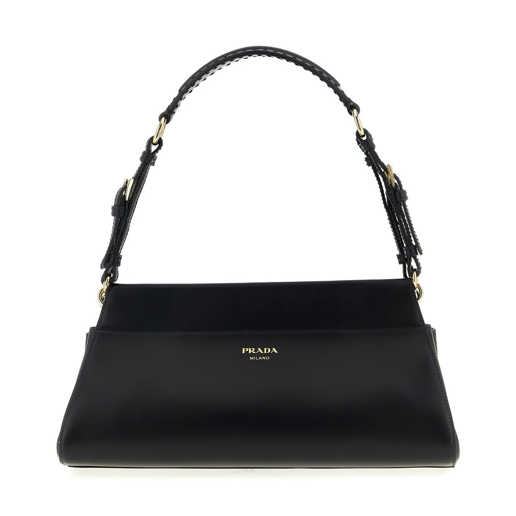 Black Calfskin Shoulder Bag