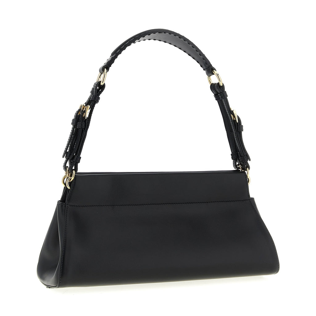 Black Calfskin Shoulder Bag