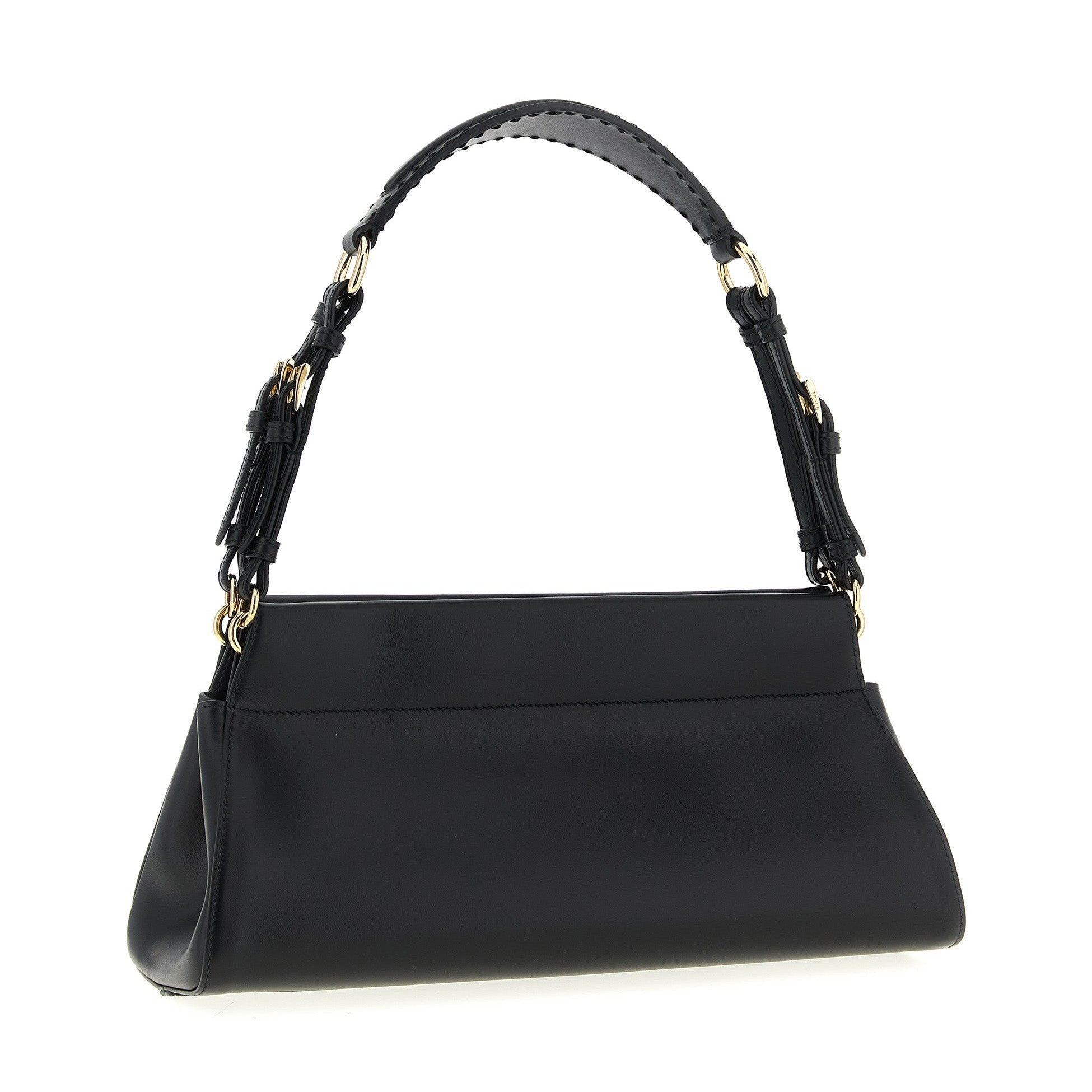 Black Calfskin Shoulder Bag