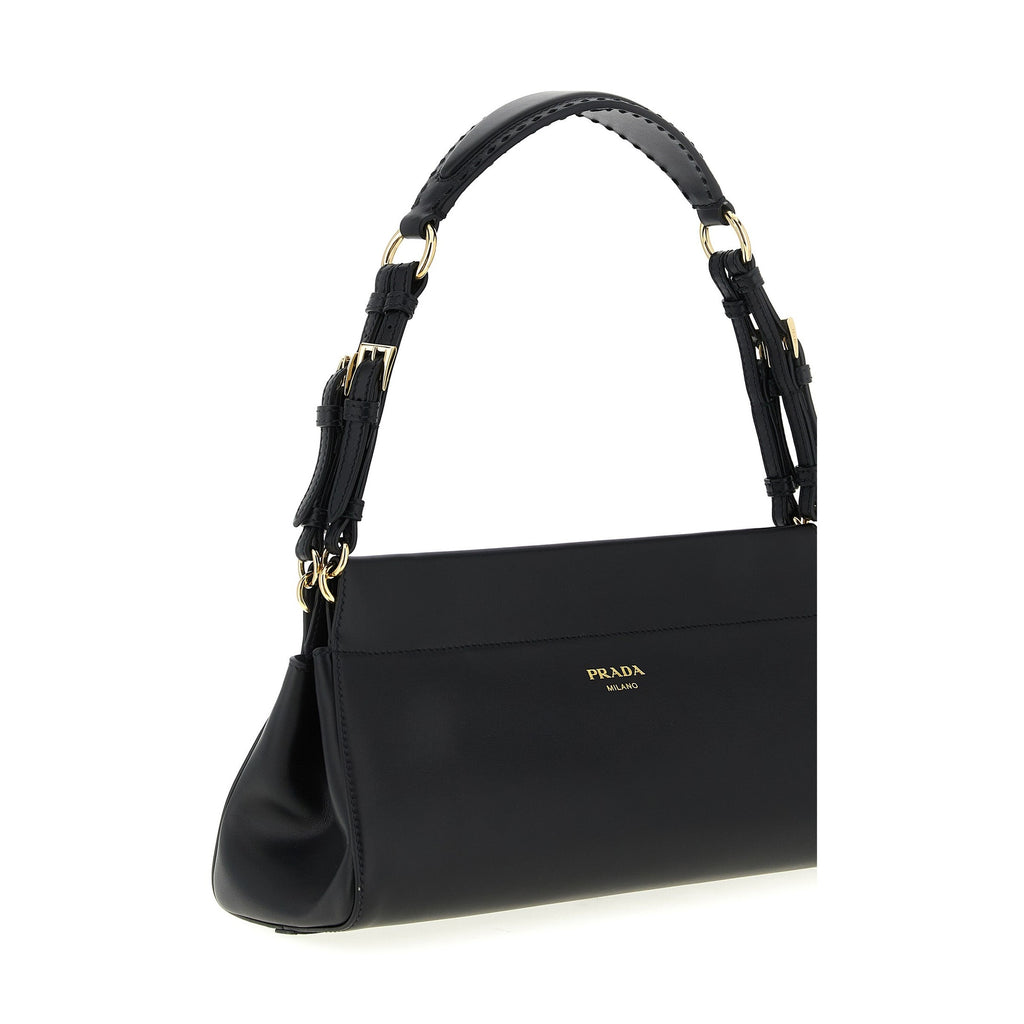 Black Calfskin Shoulder Bag