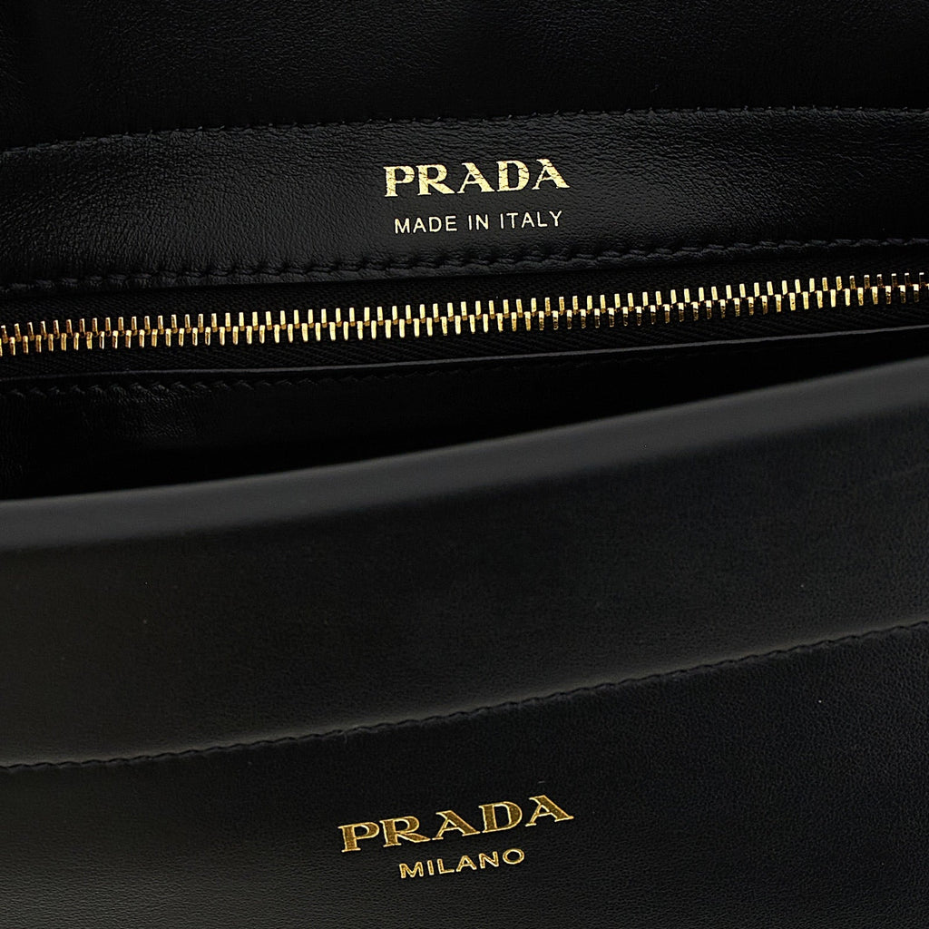 Black Calfskin Shoulder Bag