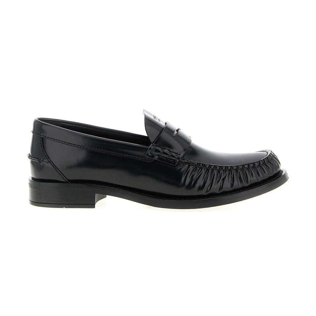 Black Calfskin Slip-On Loafers