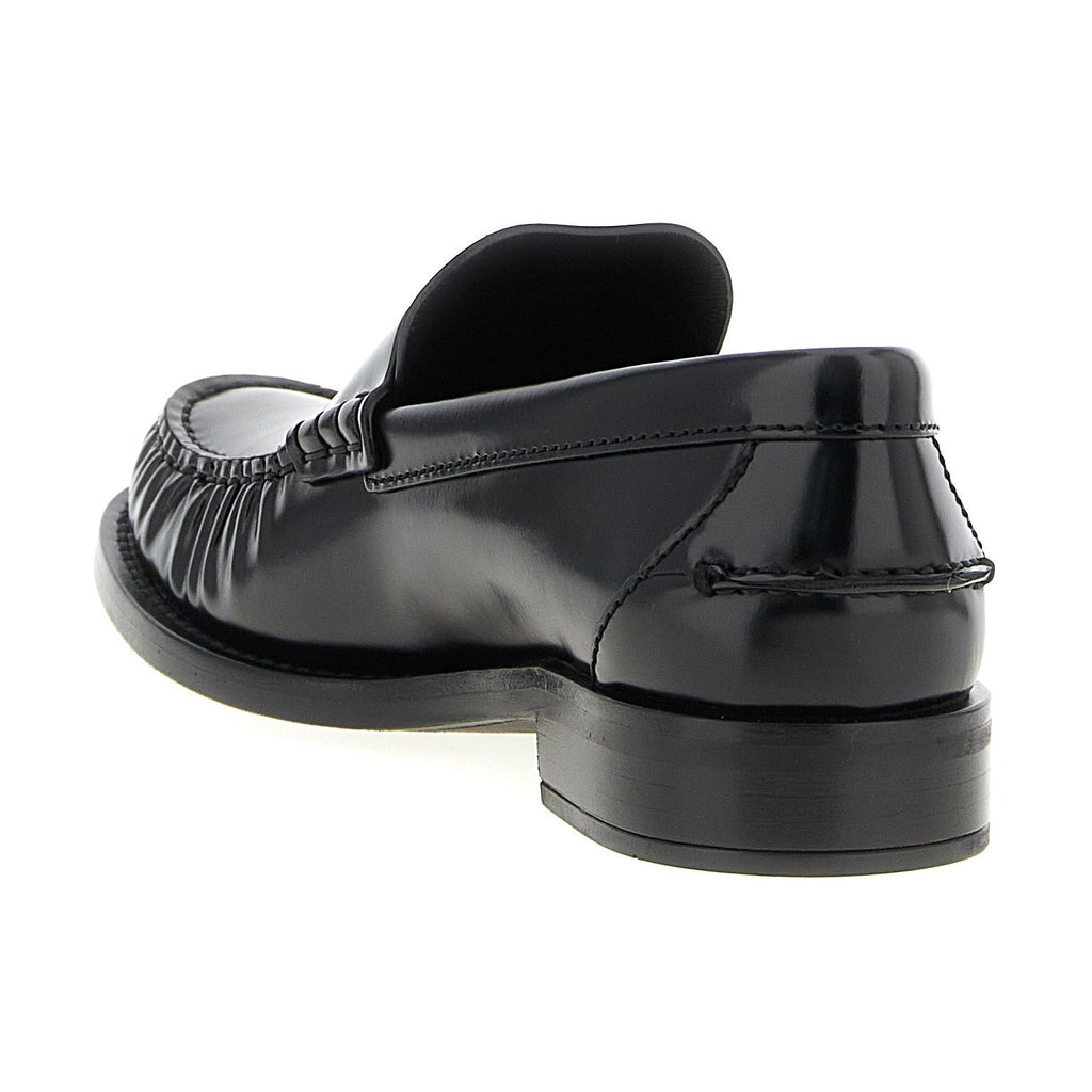 Black Calfskin Slip-On Loafers