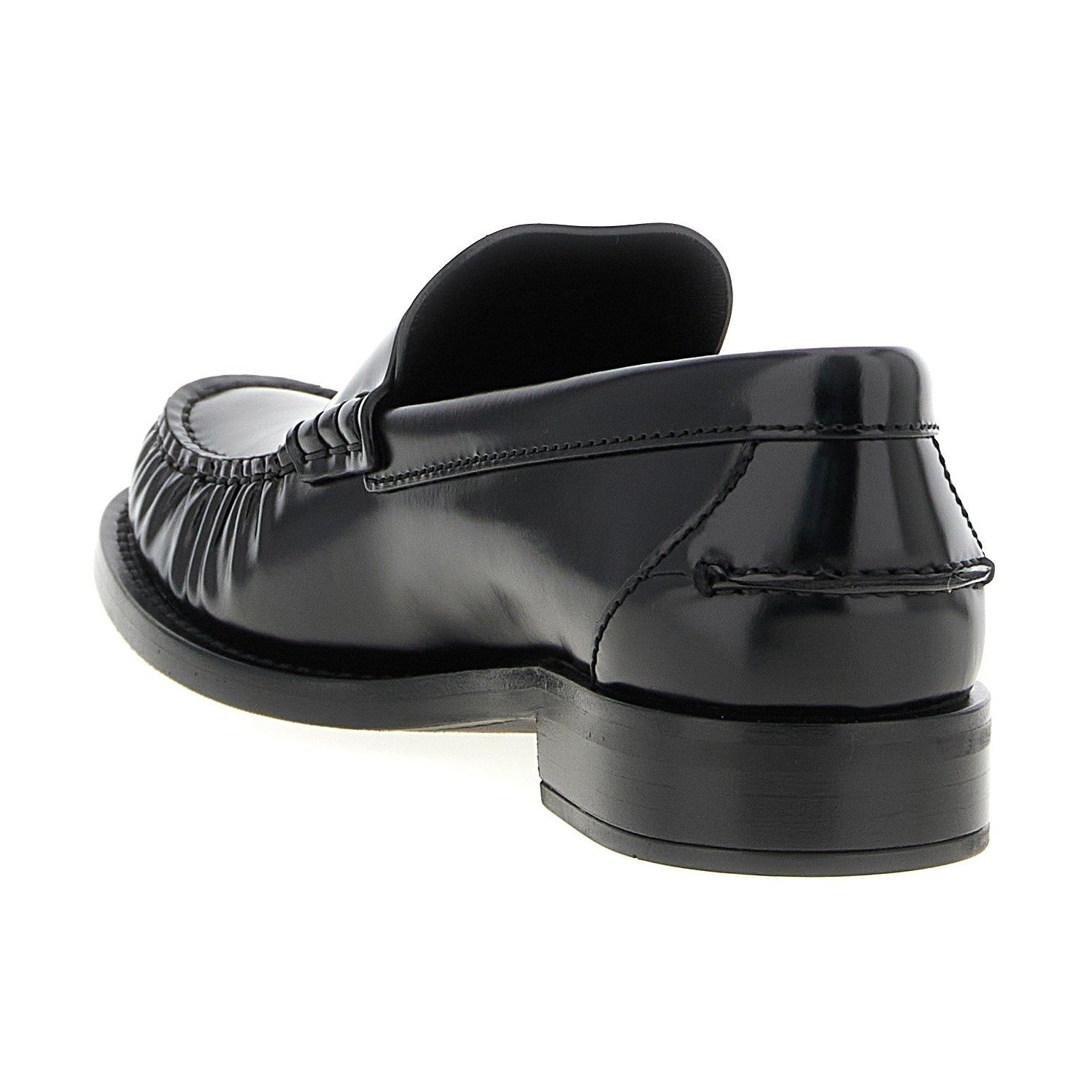 Black Calfskin Slip-On Loafers