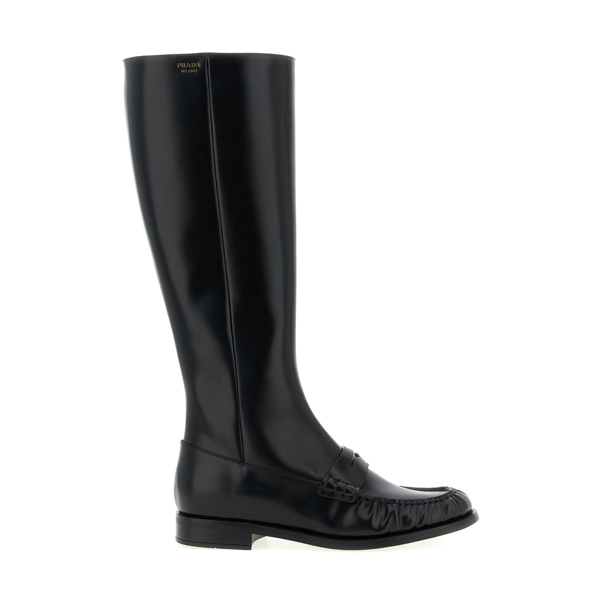 Black Calfskin Over The Knee
