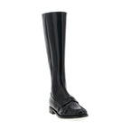 Black Calfskin Over The Knee