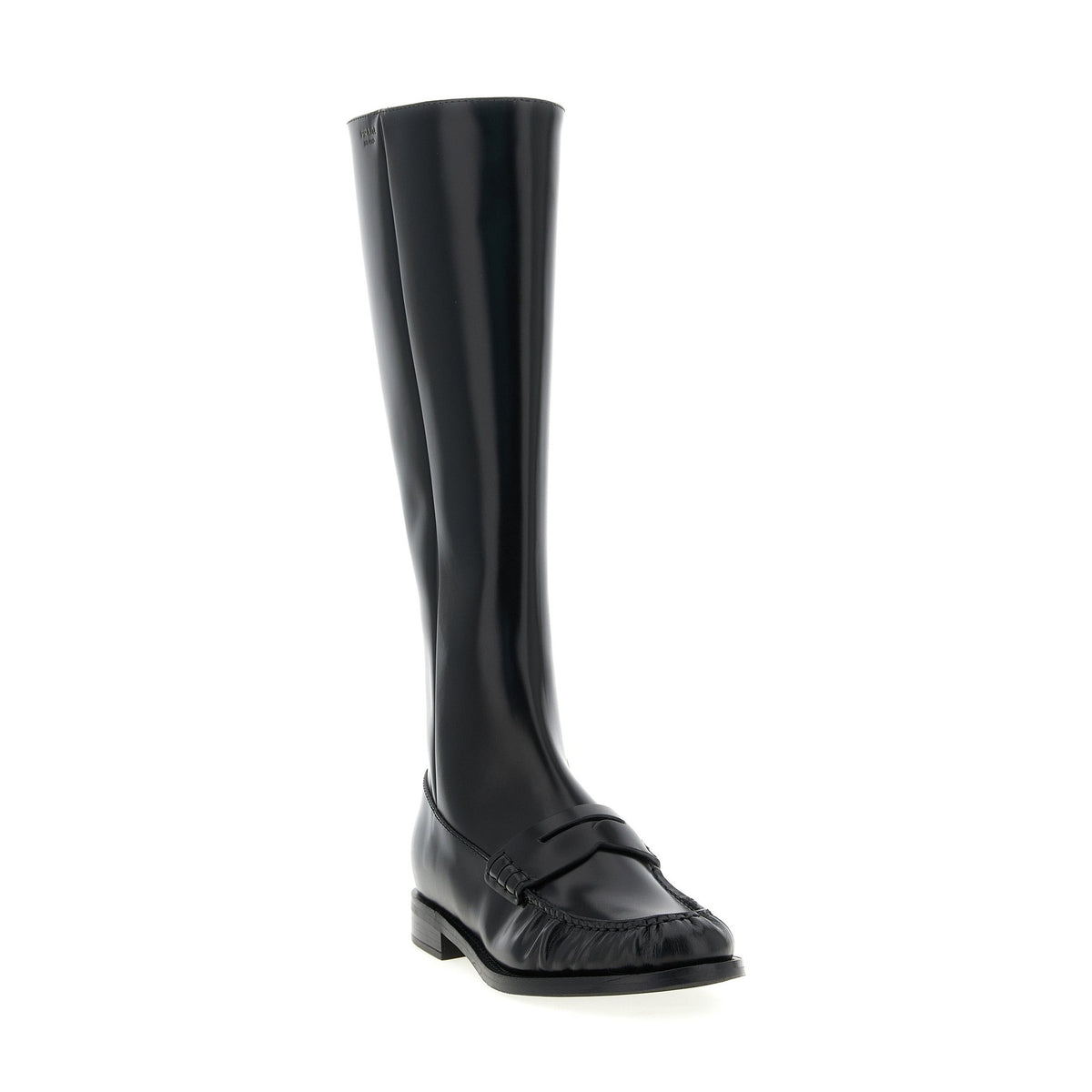 Black Calfskin Over The Knee