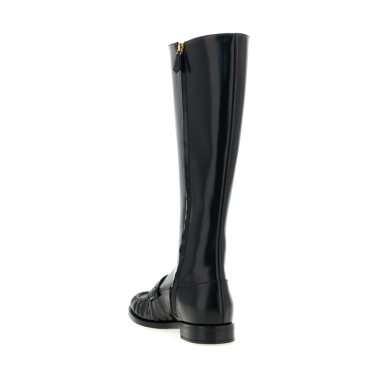 Black Calfskin Over The Knee