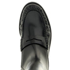 Black Calfskin Over The Knee