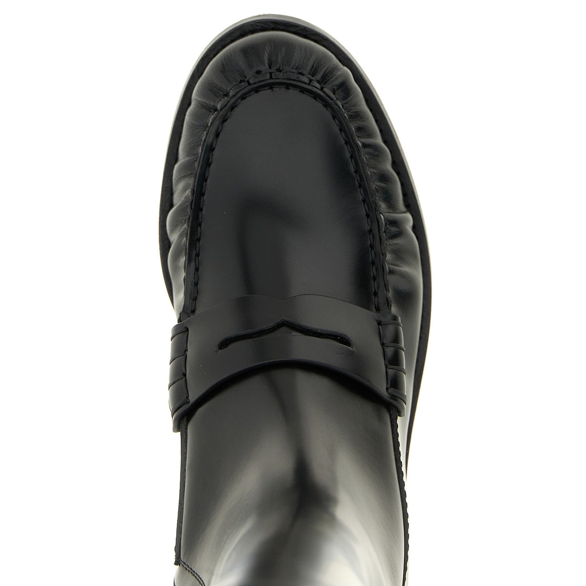 Black Calfskin Over The Knee