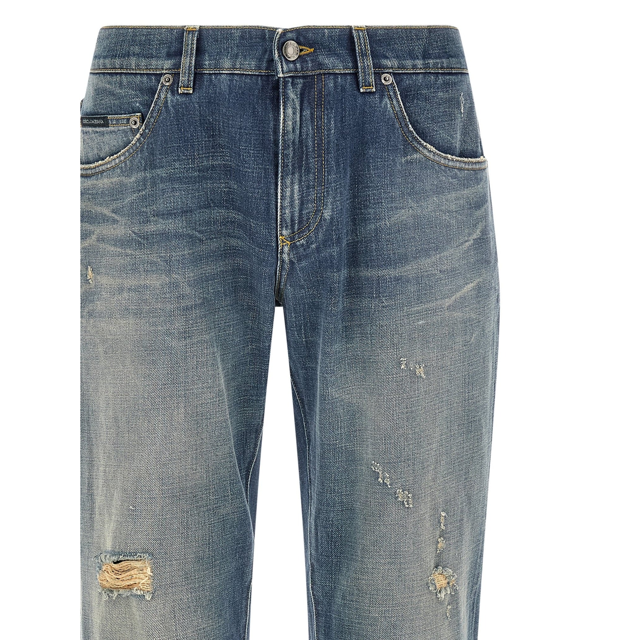 Blue Cotton Relaxed Fit Jeans