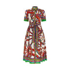 Multicolor Cotton Midi Dress