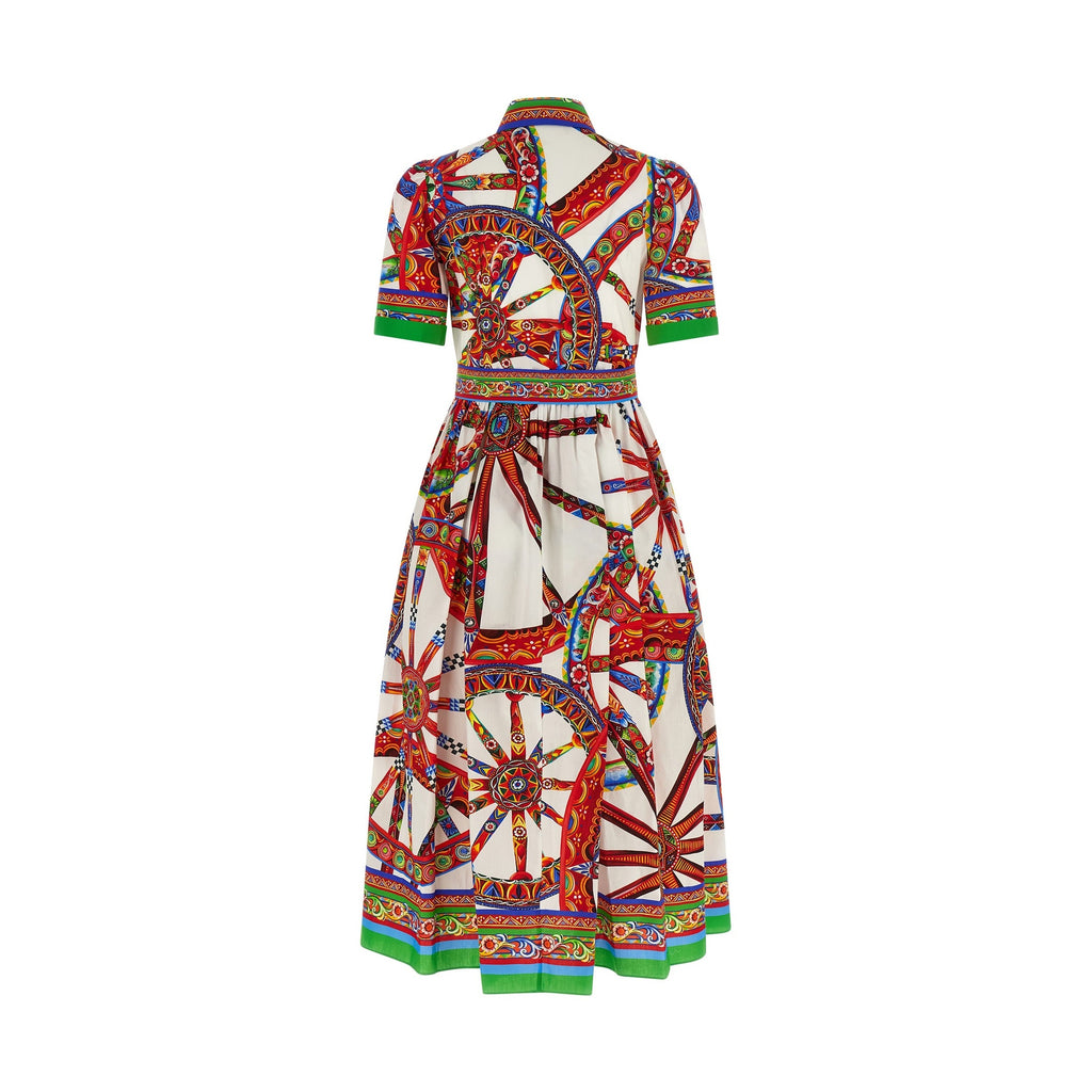 Multicolor Cotton Midi Dress