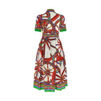 Multicolor Cotton Midi Dress