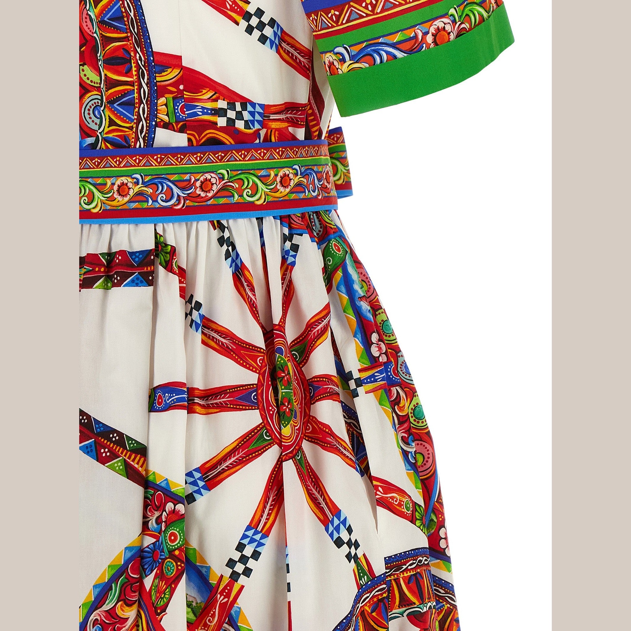 Multicolor Cotton Midi Dress