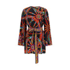 Multicolor Silk Short Dress