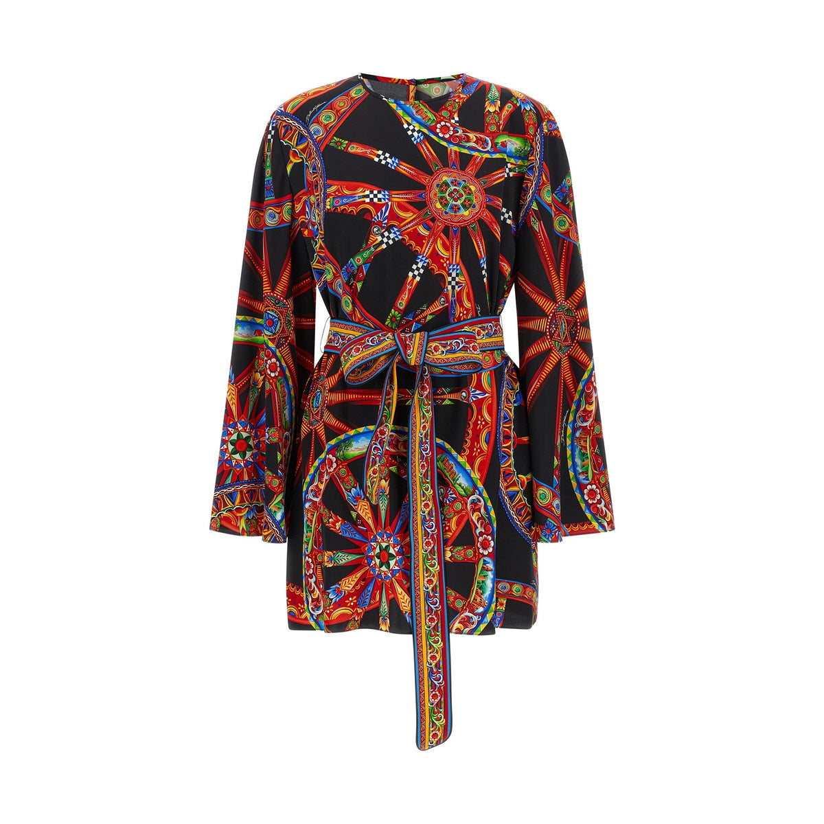 Multicolor Silk Short Dress