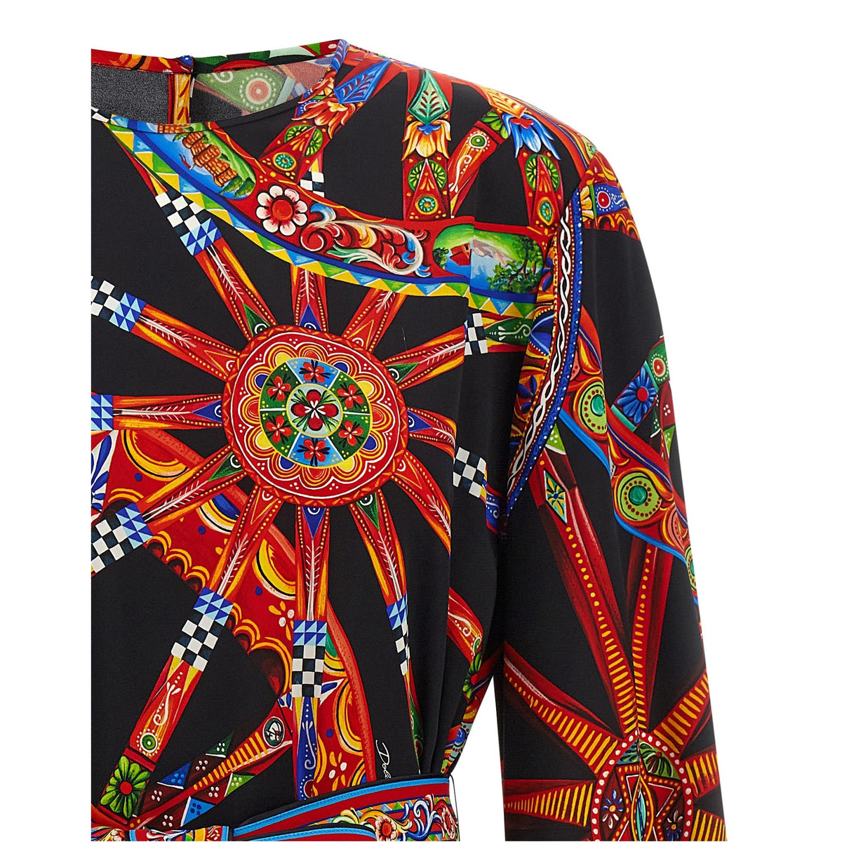 Multicolor Silk Short Dress