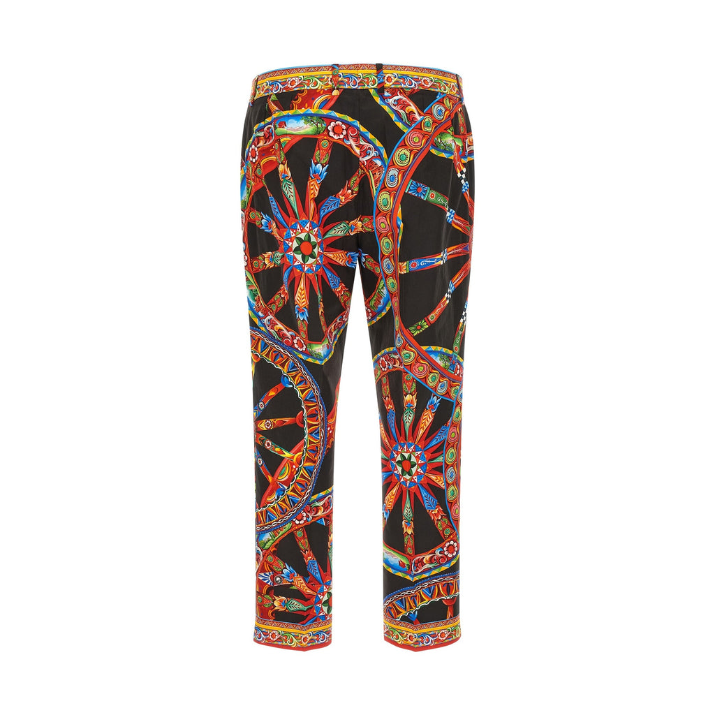 Multicolor Cotton Casual Pants
