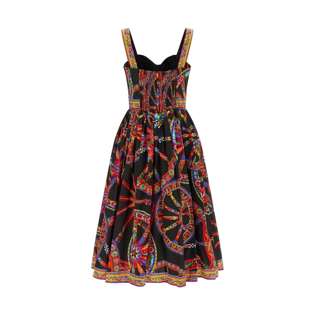 Multicolor Cotton Midi Dress