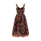 Multicolor Cotton Midi Dress