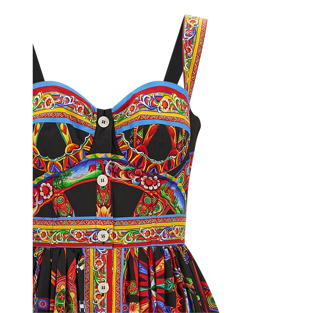 Multicolor Cotton Midi Dress