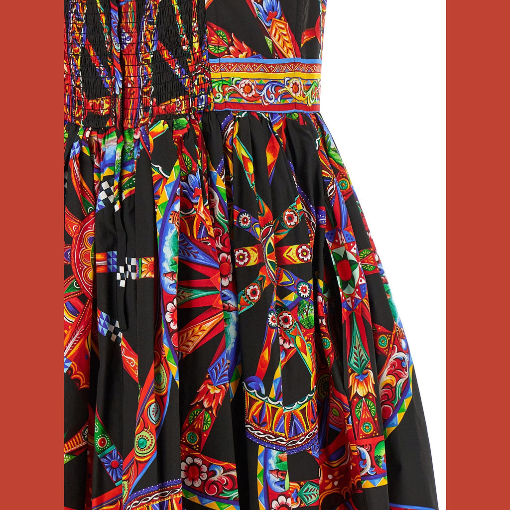 Multicolor Cotton Midi Dress