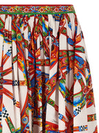 Multicolor Cotton Midi Skirt