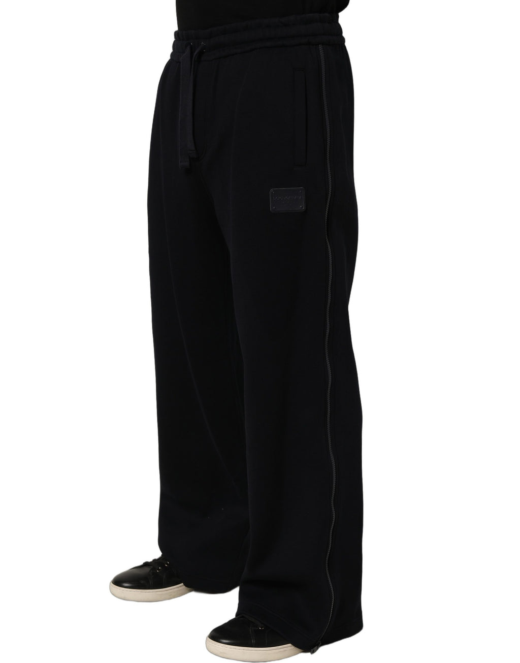 Dark Blue Relaxed Wide Leg Men Jogger Pants